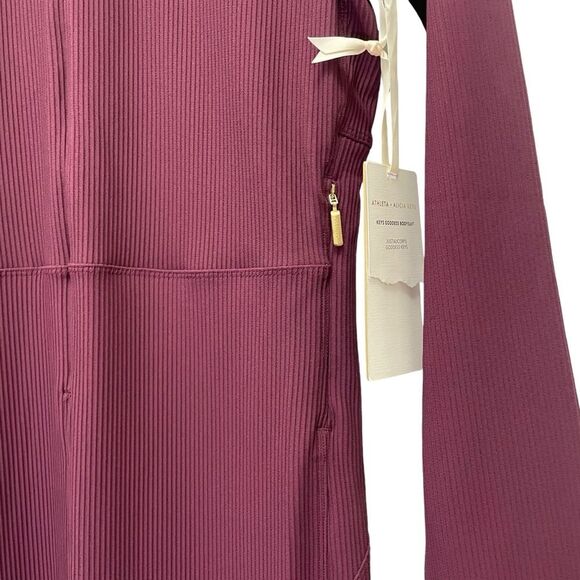 NWT Athleta x Alicia Keys Size Large Goddess Bodysuit Jumpsuit in Maroon NEW - Picture 11 of 16